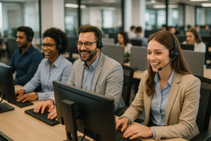 A BPO office with employees