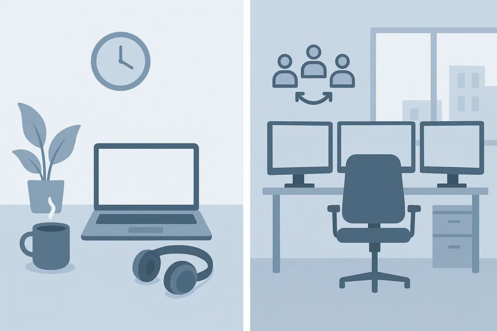 Work From Home vs Work From Office Setup